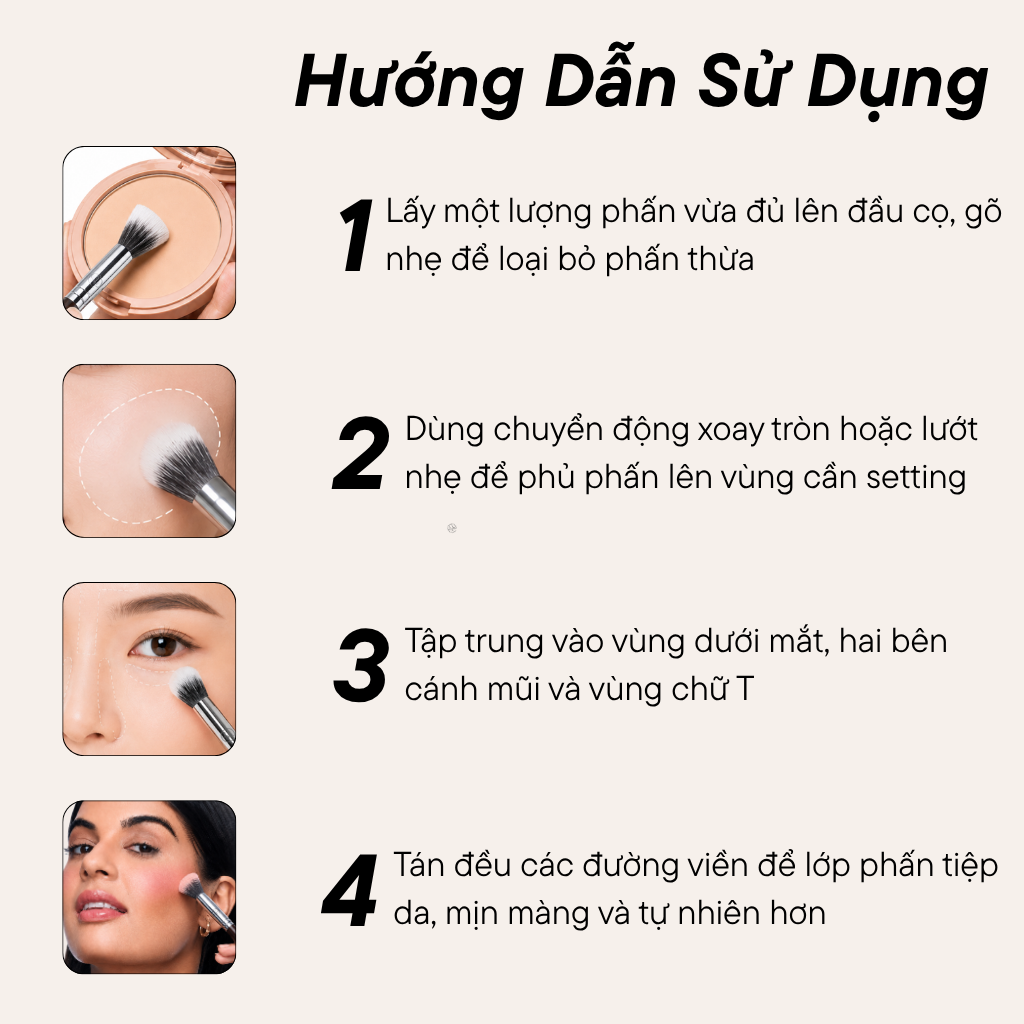 Cọ Má Hồng Kem Setting Lông Thưa BH Cosmetics Setting Brush BH516